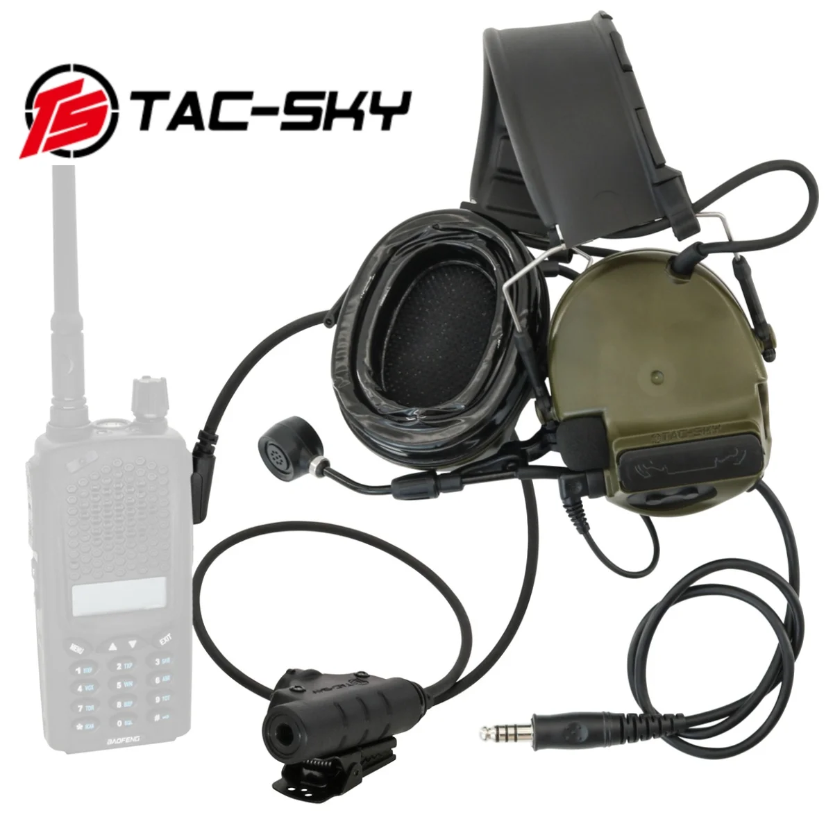 TS TAC-SKY Tactical Hunting Shooting Communication Walkie Talkie PTT Headset COMTA V Headset Compatible Baofeng Walkie Talkie
TS TAC-SKY Tactical Hunting Shooting Communication Walkie Talkie PTT Headset COMTA V Headset Compatible Baofeng Walkie Talkie