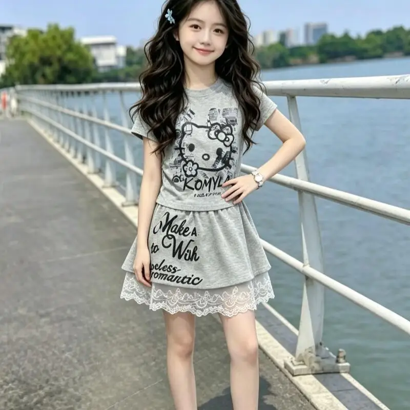 2026 Summer New Children's Lace T-Shirt Skirt Suit Girls Summer New Short-Sleeved Dress Fashion Soft 2Pcs Set Comfort Clothing
2026 Summer New Children's Lace T-Shirt Skirt Suit Girls Summer New Short-Sleeved Dress Fashion Soft 2Pcs Set Comfort Clothing