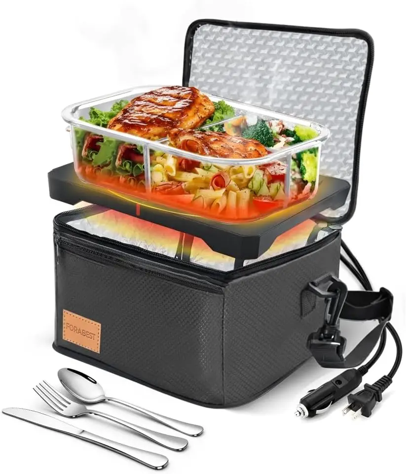 Portable Electric Lunch Box & Food Warmer, 80W for Office, Home, Car Heating and Cooking with Utensils and Bag
Portable Electric Lunch Box & Food Warmer, 80W for Office, Home, Car Heating and Cooking with Utensils and Bag