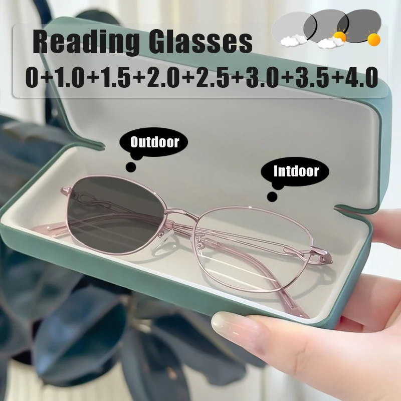 High-Quality Anti Blue Light Photochromic Presbyopia Glasses for Women Stylish Small-Frame Metal High-Definition Reading Glasses
High-Quality Anti Blue Light Photochromic Presbyopia Glasses for Women Stylish Small-Frame Metal High-Definition Reading Glasses