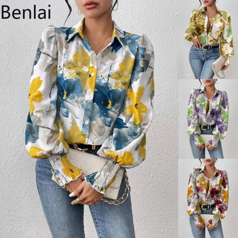 2024 Women's Autumn/Winter New Collection Flip Collar Bubble Long Sleeve Loose Printed Shirt and Shirt Shirt blouse femmes
2024 Women's Autumn/Winter New Collection Flip Collar Bubble Long Sleeve Loose Printed Shirt and Shirt Shirt blouse femmes