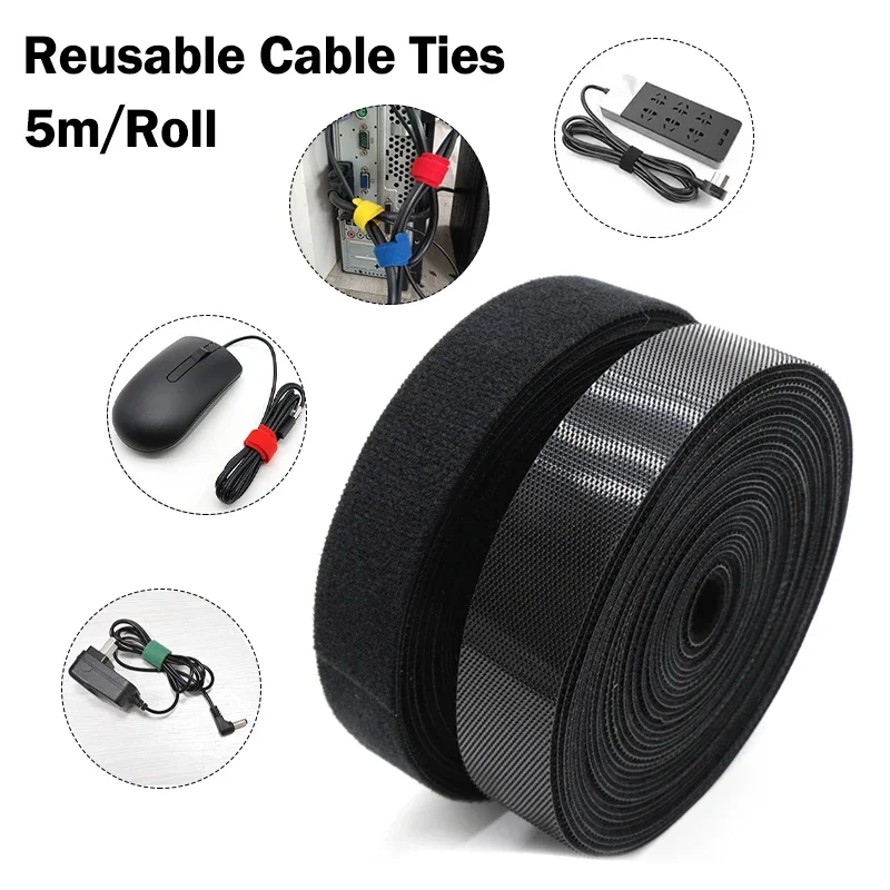 2Pcs 5M/Roll Black 10-20mm Cable Organizer USB Cable Winder Management Nylon Free Cut Ties Mouse earphone Hook Loop Tape Tools
2Pcs 5M/Roll Black 10-20mm Cable Organizer USB Cable Winder Management Nylon Free Cut Ties Mouse earphone Hook Loop Tape Tools