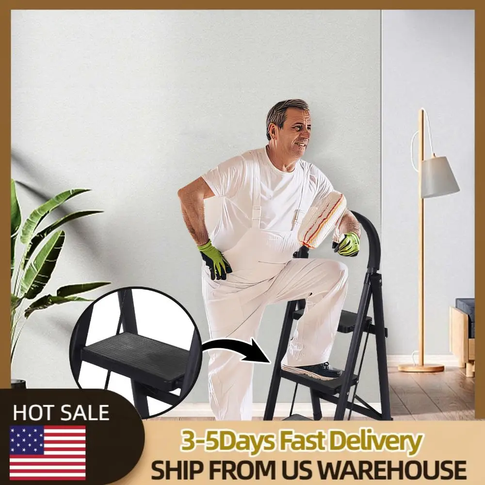 3 Step Folding Ladder Sturdy Steel Ladder Max Load Capacity 330lbs Wide Platform Steps Lightweight for Household Kitchen Office
3 Step Folding Ladder Sturdy Steel Ladder Max Load Capacity 330lbs Wide Platform Steps Lightweight for Household Kitchen Office