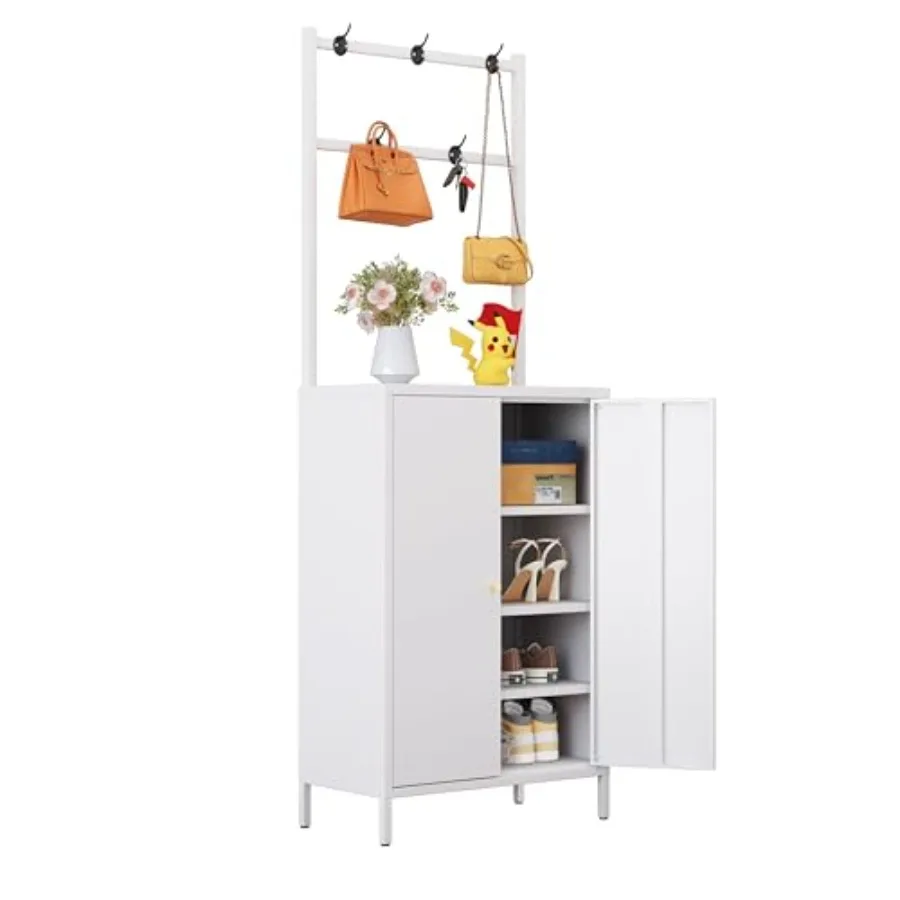 2in1 Hall Tree Shoe Cabinet for Entryway Hallway Living Room Metal Shoe Coat Rack Cabinet with 3 Adjustable Shelves White Shoe
2in1 Hall Tree Shoe Cabinet for Entryway Hallway Living Room Metal Shoe Coat Rack Cabinet with 3 Adjustable Shelves White Shoe