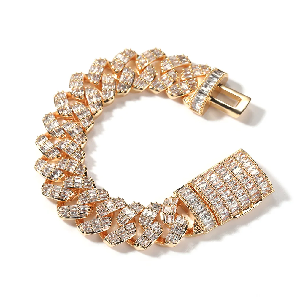 Men's bracelet plated with 18k gold zircon Cuban chain hip-hop rock fashion jewelry party accessories
Men's bracelet plated with 18k gold zircon Cuban chain hip-hop rock fashion jewelry party accessories