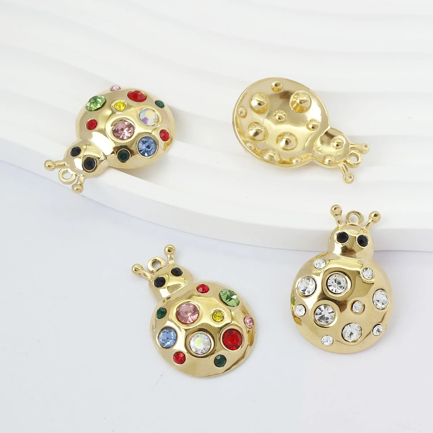 8PCS Stainless Steel Rhinestone Colored Ladybug Insect Pendant DIY Earrings Bracelet Jewelry Making Accessories
8PCS Stainless Steel Rhinestone Colored Ladybug Insect Pendant DIY Earrings Bracelet Jewelry Making Accessories