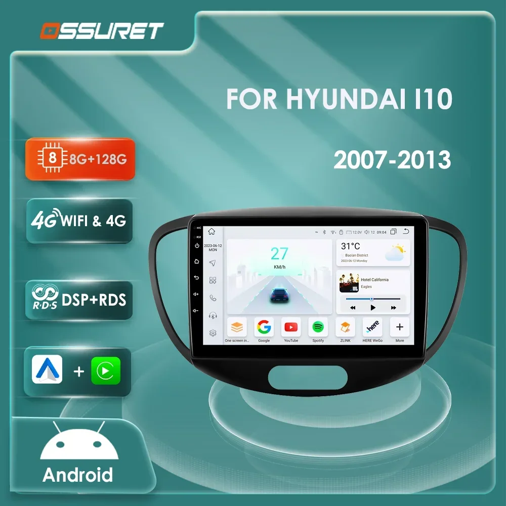 Android For Hyundai Grand i10 PA 2007-2013 Multimedia Car radio 7862 DSP Carplay Video player GPS navigation Stereo Screen 2din
Android For Hyundai Grand i10 PA 2007-2013 Multimedia Car radio 7862 DSP Carplay Video player GPS navigation Stereo Screen 2din