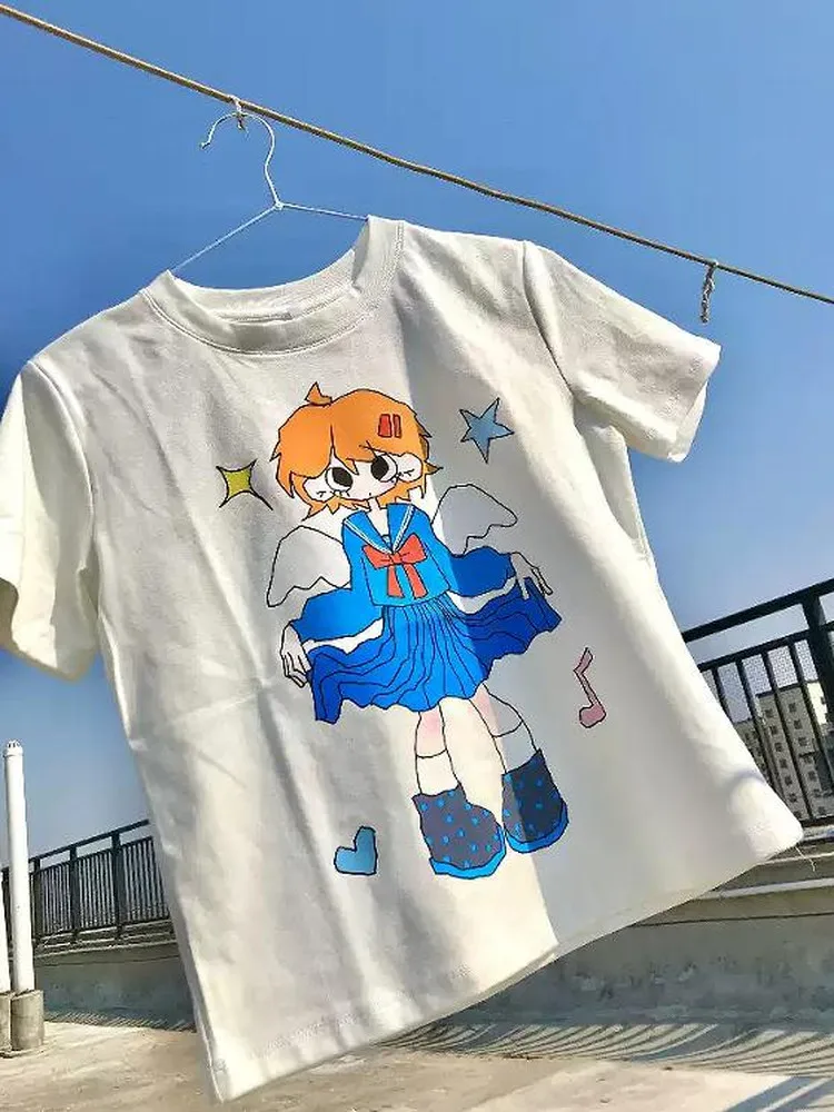 American Hot Girl Cartoon Print Slim Fit Short Sleeve T-Shirt Women Summer Waist Cinched Fun Style Small Size Top
American Hot Girl Cartoon Print Slim Fit Short Sleeve T-Shirt Women Summer Waist Cinched Fun Style Small Size Top