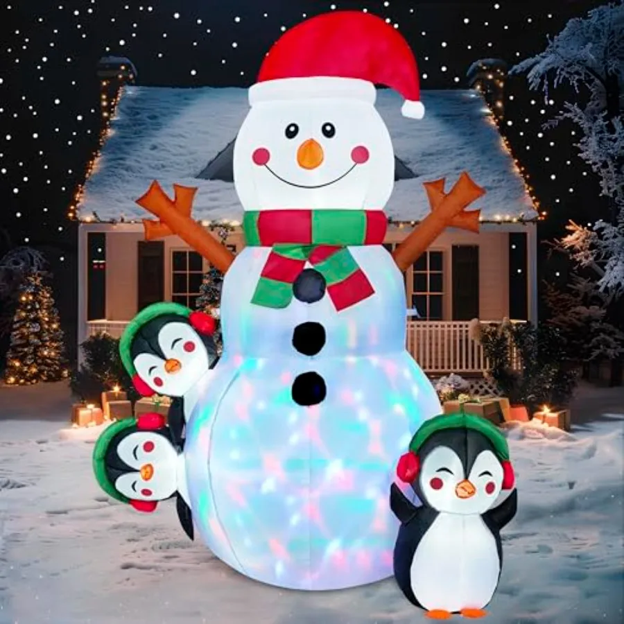 6 FT Christmas Snowman Inflatable Outdoor Decoration with Build-in Multicolor LEDs, Snowman Penguin Blow Up Inflatables for Xma
6 FT Christmas Snowman Inflatable Outdoor Decoration with Build-in Multicolor LEDs, Snowman Penguin Blow Up Inflatables for Xma