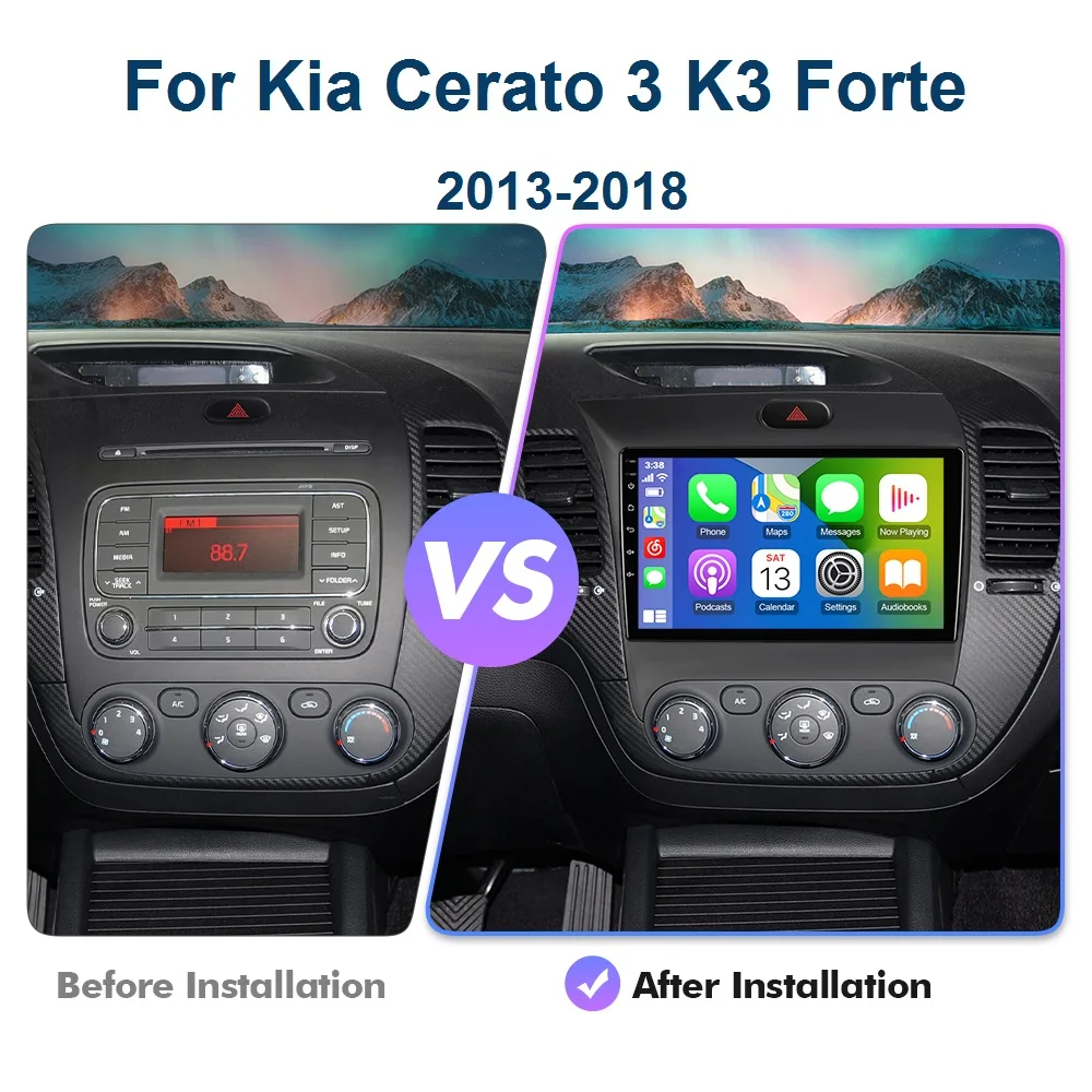 Isudar T78P Android13 Auto Radio Player For Kia Cerato 3 K3 Forte 2013-2018 Car Multimedia with frame 2K screen Wireless CarPlay
Isudar T78P Android13 Auto Radio Player For Kia Cerato 3 K3 Forte 2013-2018 Car Multimedia with frame 2K screen Wireless CarPlay