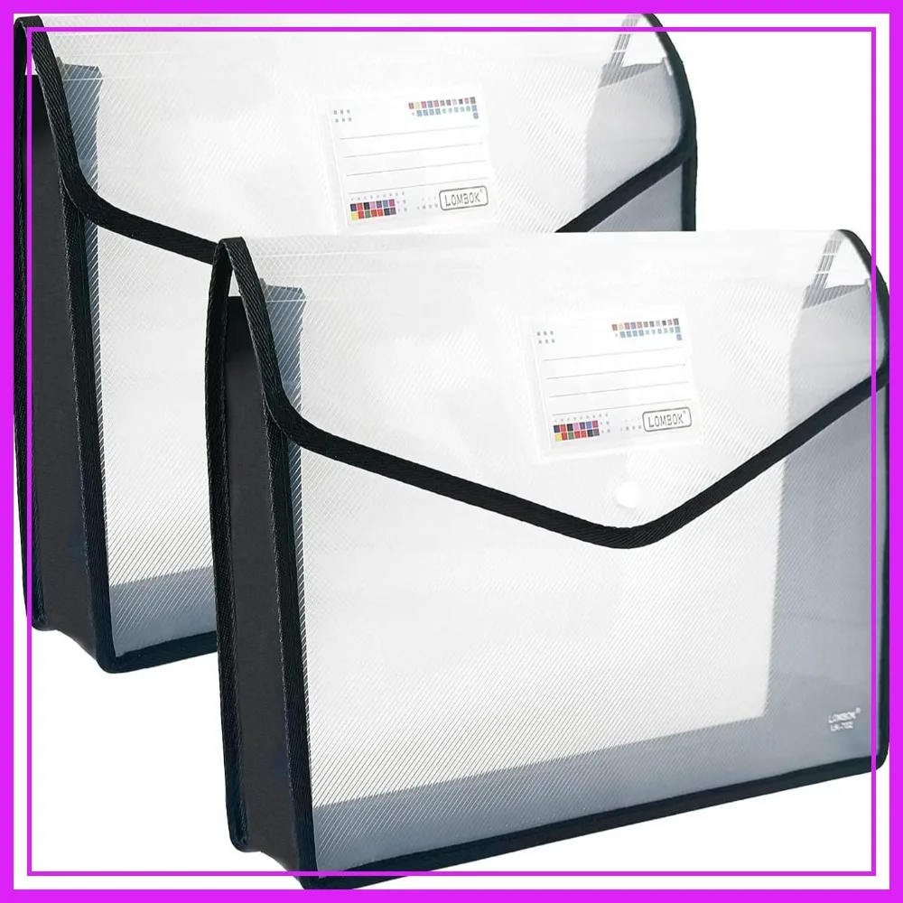 Legal Size Expandable File Folder with Snap Closure, A4 Document Wallet, 2-Pack Black
Legal Size Expandable File Folder with Snap Closure, A4 Document Wallet, 2-Pack Black