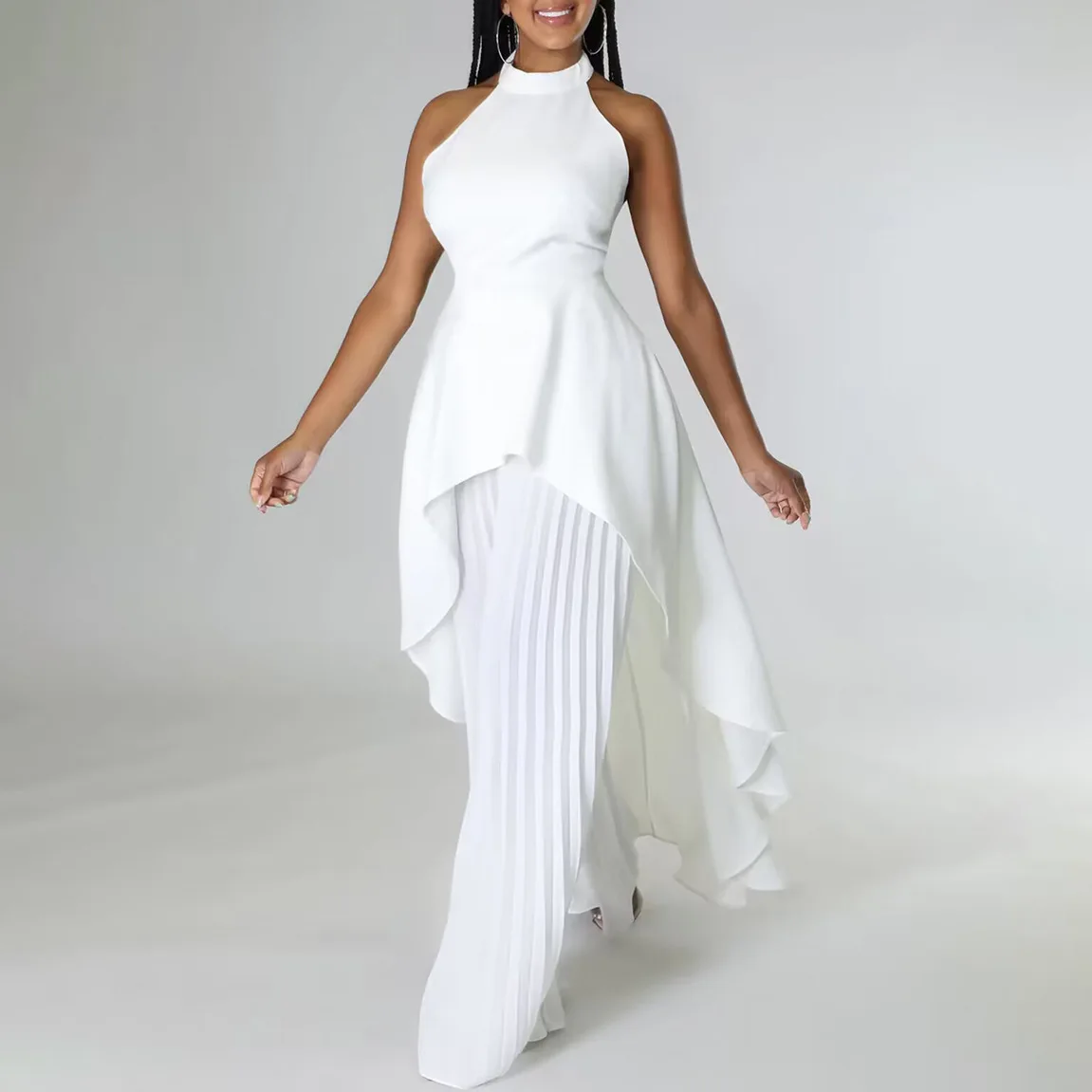 D372 Fashion Casual Set Summer Socialite Private Wear Backless Top Pleated Wide-Leg Pants Set
D372 Fashion Casual Set Summer Socialite Private Wear Backless Top Pleated Wide-Leg Pants Set