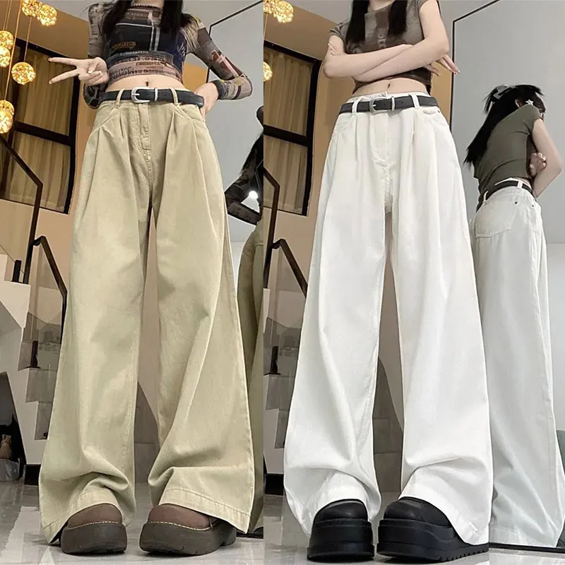 Women's denim floor pants 2025 new high waist slimming loose wide leg straight leg pants
Women's denim floor pants 2025 new high waist slimming loose wide leg straight leg pants