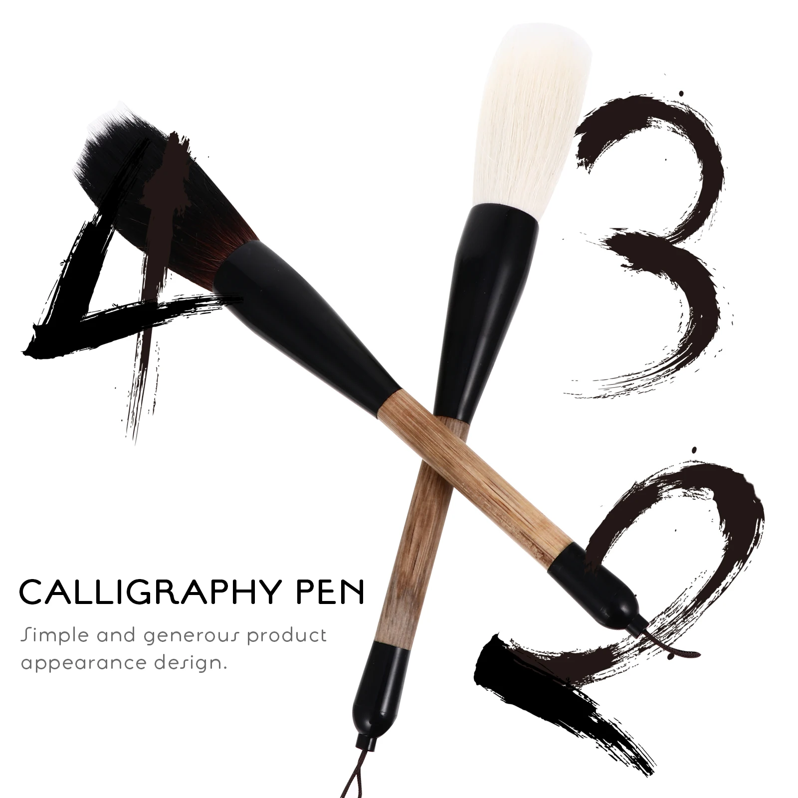 2pcs Chinese Calligraphy Goat Hair Paint Brush Art Stationery Durable Professional Brush Pen With Lanyard Oil Painting Chinese 
2pcs Chinese Calligraphy Goat Hair Paint Brush Art Stationery Durable Professional Brush Pen With Lanyard Oil Painting Chinese