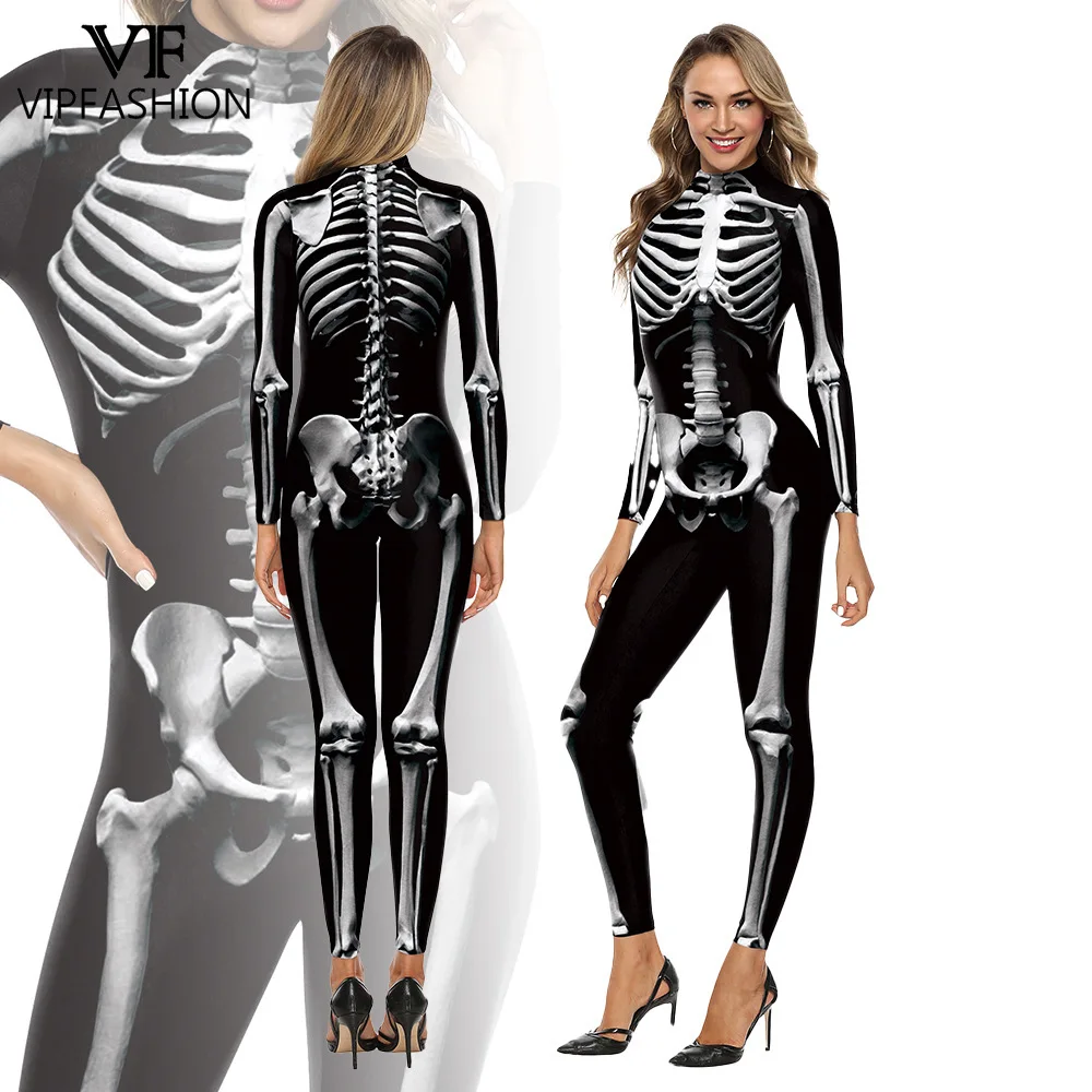 VIP FASHION Women Classic Skull Print Bodysuit Elastic Halloween Cosplay Jumpsuit Festival Stage Performance Costume Show Outfit
VIP FASHION Women Classic Skull Print Bodysuit Elastic Halloween Cosplay Jumpsuit Festival Stage Performance Costume Show Outfit