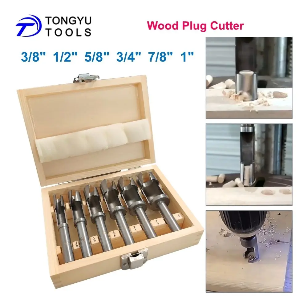 6Pcs Wood Deep Plug Tenon Cutter Set 3/8 1/2 5/8 3/4 7/8 1 Inch Dowel Maker for Furniture Repair Woodworking
6Pcs Wood Deep Plug Tenon Cutter Set 3/8 1/2 5/8 3/4 7/8 1 Inch Dowel Maker for Furniture Repair Woodworking