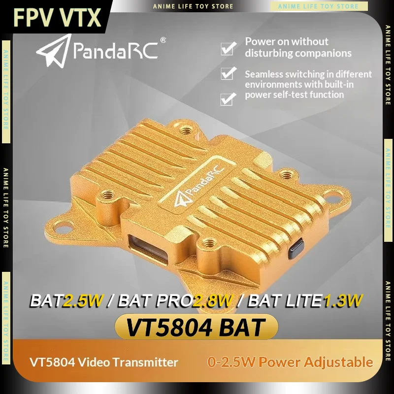 PandaRC FPV Drone VTX 5.8G VT5804-BAT PRO 6-36V 1.3W/2.5W/2.8W Высокомощный видеопередатчик LITE с интерфейсом MMCX для FPV дронов, подарки для детей
PandaRC FPV Drone VTX 5.8G VT5804-BAT PRO 6-36V 1.3W/2.5W/2.8W Высокомощный видеопередатчик LITE с интерфейсом MMCX для FPV дронов, подарки для детей