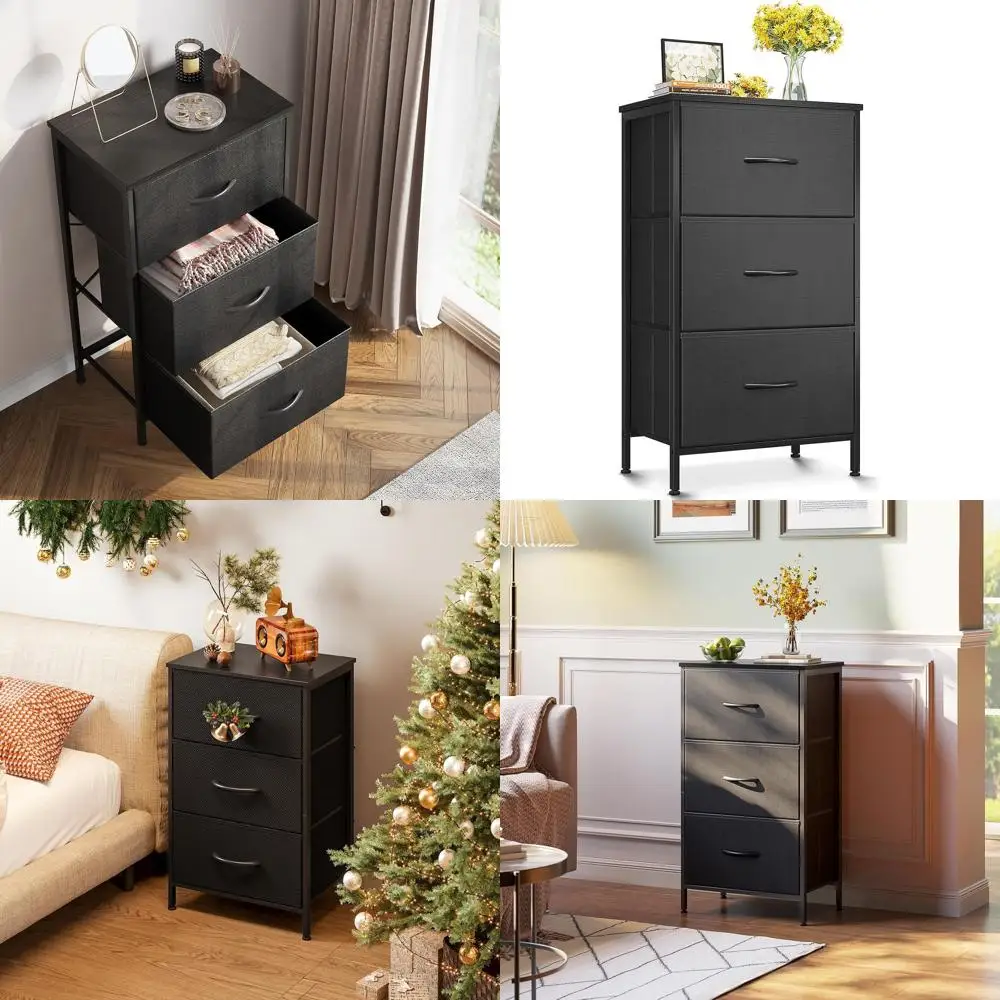 Compact Storage Chest for Bedroom or Living Room, 3-Drawer Organizer in Black
Compact Storage Chest for Bedroom or Living Room, 3-Drawer Organizer in Black