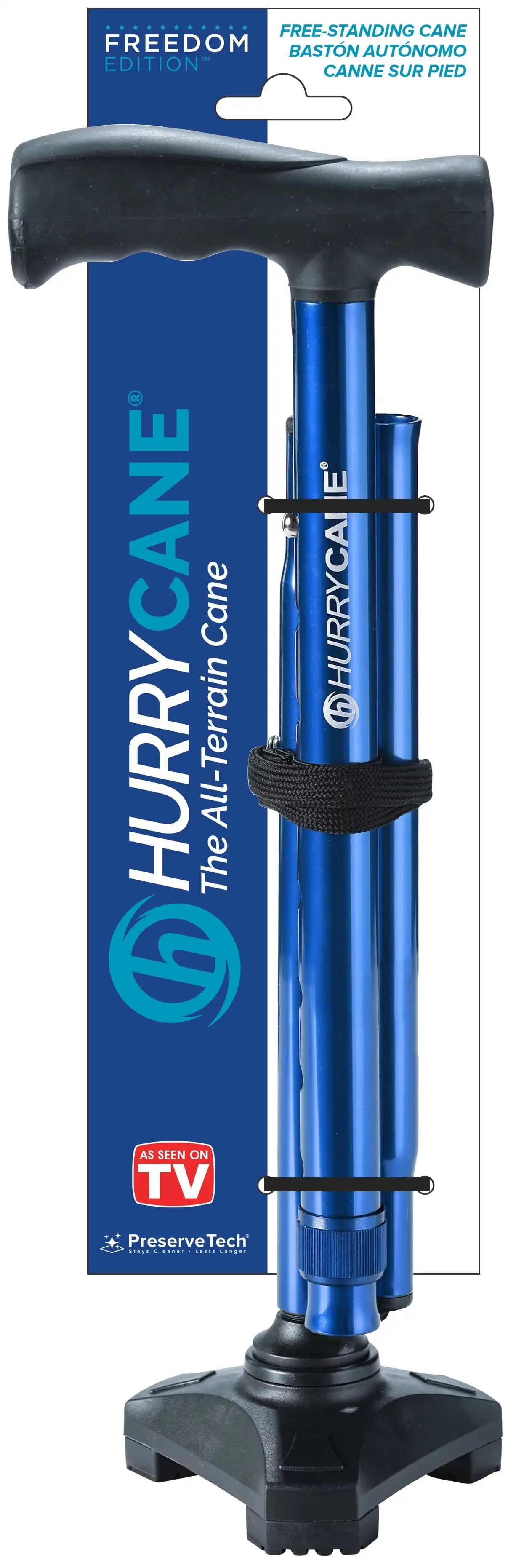 Freedom Edition Folding Cane Featuring T-Shaped Handle in Blue Color
Freedom Edition Folding Cane Featuring T-Shaped Handle in Blue Color