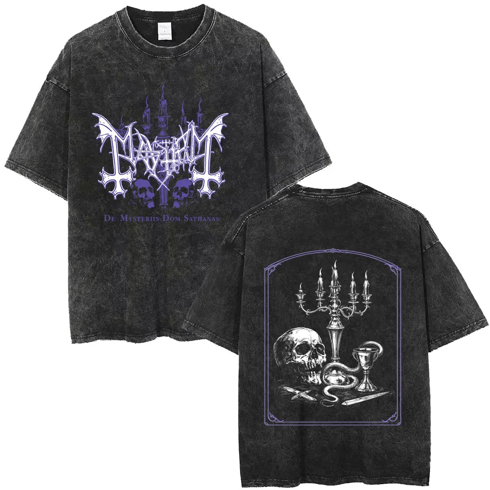 Washed Vintage Rock Band Mayhem De Mysteriis Dom Sathanas Skeleton Graphic T-shirt Men Death Black Metal Gothic Punk Streetwear
Washed Vintage Rock Band Mayhem De Mysteriis Dom Sathanas Skeleton Graphic T-shirt Men Death Black Metal Gothic Punk Streetwear