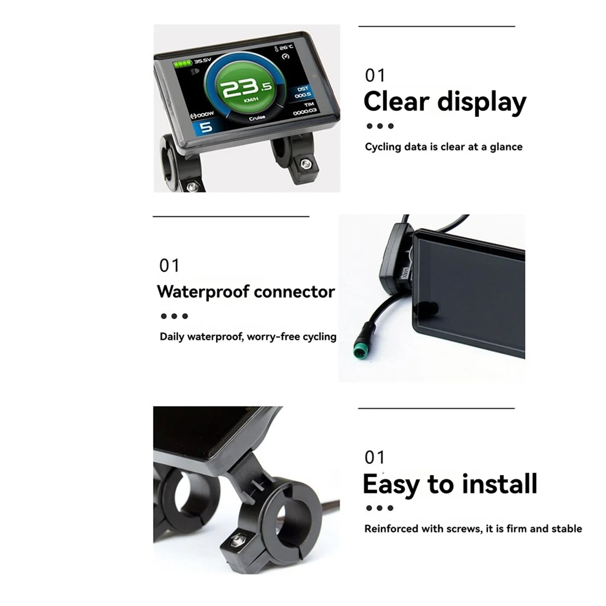N17R TF02H Smart Color Display 24V 36V 48V LCD with Waterproof Connector E-Bike Lithium Battery Conversion Accessorie
N17R TF02H Smart Color Display 24V 36V 48V LCD with Waterproof Connector E-Bike Lithium Battery Conversion Accessorie