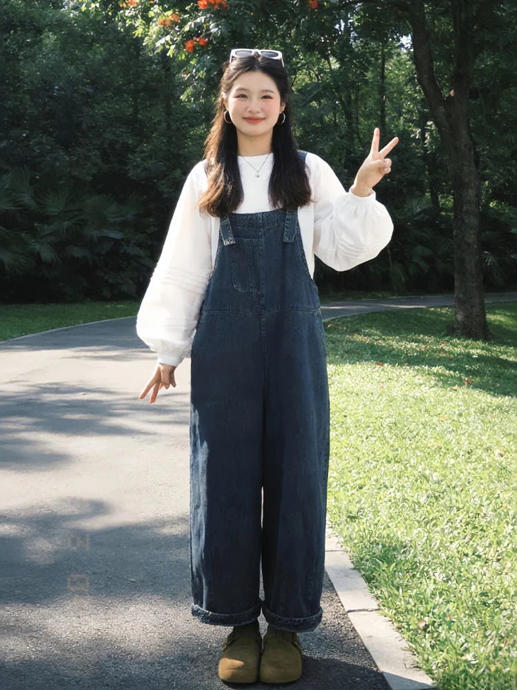 White Shirt And Denim Overalls Set Women's Fashion Spring 2026 High Waist Loose Fit Comfortable Long Sleeve Lantern Sleeve
White Shirt And Denim Overalls Set Women's Fashion Spring 2026 High Waist Loose Fit Comfortable Long Sleeve Lantern Sleeve
