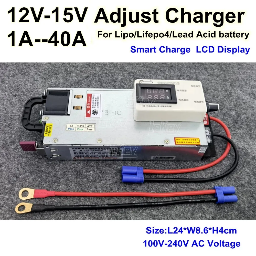 12V to 15V Adjust 40A fast lifepo4 12v battery charger fully automatic carregador de bateria 12v automotiva corrente RV Camper
12V to 15V Adjust 40A fast lifepo4 12v battery charger fully automatic carregador de bateria 12v automotiva corrente RV Camper