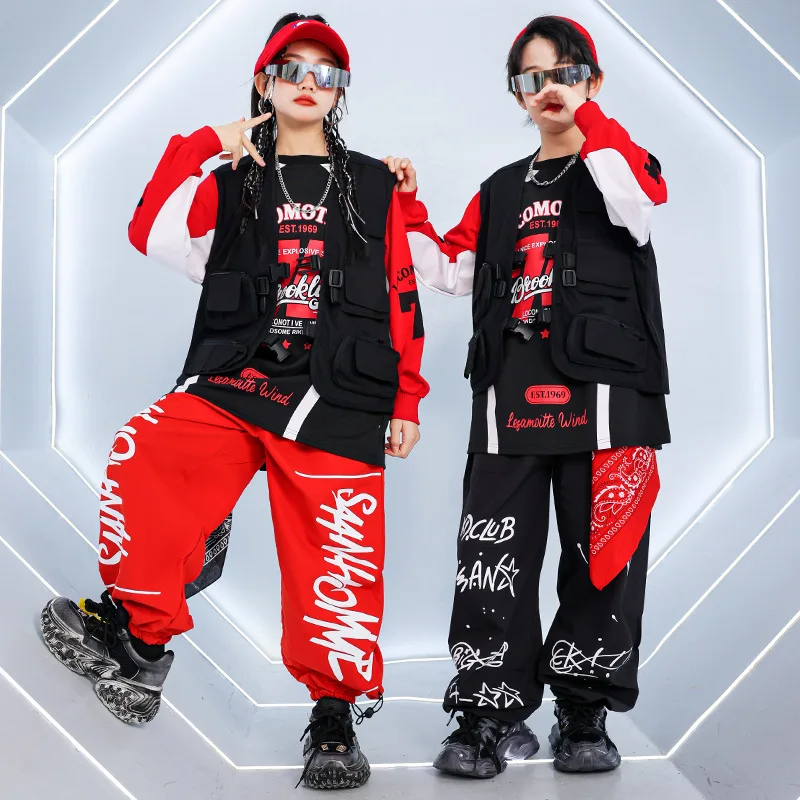 Boys Hip Hop Streetwear Girls K-pop Vest Contrast Sweatshirt Cargo Pants Kids Street Dance Clothes Sets Children Jazz Costumes
Boys Hip Hop Streetwear Girls K-pop Vest Contrast Sweatshirt Cargo Pants Kids Street Dance Clothes Sets Children Jazz Costumes