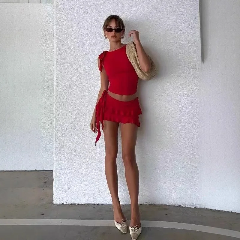 Lioness 2025 Hot Girl 3D Floral Side-Cut Tank Top with Low-Waist Skirt Ruffled Bow Round Neck Slim-Fit Top with Short Skirt
Lioness 2025 Hot Girl 3D Floral Side-Cut Tank Top with Low-Waist Skirt Ruffled Bow Round Neck Slim-Fit Top with Short Skirt