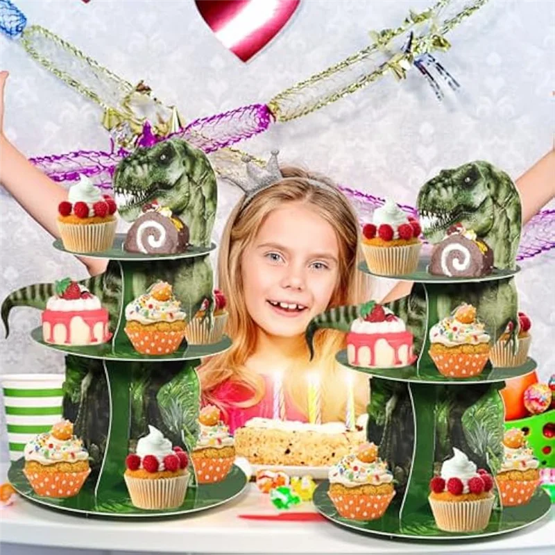 2 Piece 3 Tier Cupcake Stand Party Decorations Dinosaur Theme Cupcake Holder Decorations Paper Dinosaur Dessert Tower For Kids
2 Piece 3 Tier Cupcake Stand Party Decorations Dinosaur Theme Cupcake Holder Decorations Paper Dinosaur Dessert Tower For Kids
