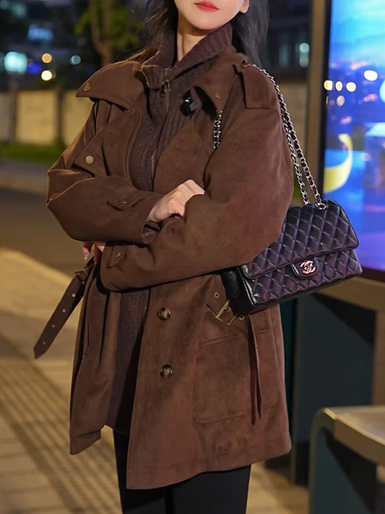 American Retro Thickened Collar Workwear Cotton Jacket Women's Winter High-End Loose Versatile Mid-Length Coat Trendy
American Retro Thickened Collar Workwear Cotton Jacket Women's Winter High-End Loose Versatile Mid-Length Coat Trendy