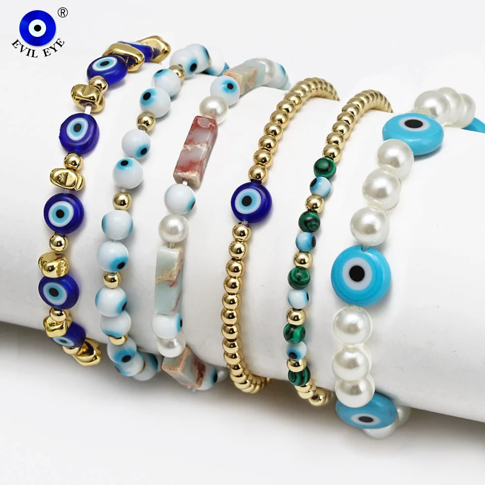 EVIL EYE Blue Turkish Evil Eye Bead Bracelet Handmade Adjustable Metal Stone Beaded Bracelet Jewelry for Women Girls Men BE920
EVIL EYE Blue Turkish Evil Eye Bead Bracelet Handmade Adjustable Metal Stone Beaded Bracelet Jewelry for Women Girls Men BE920