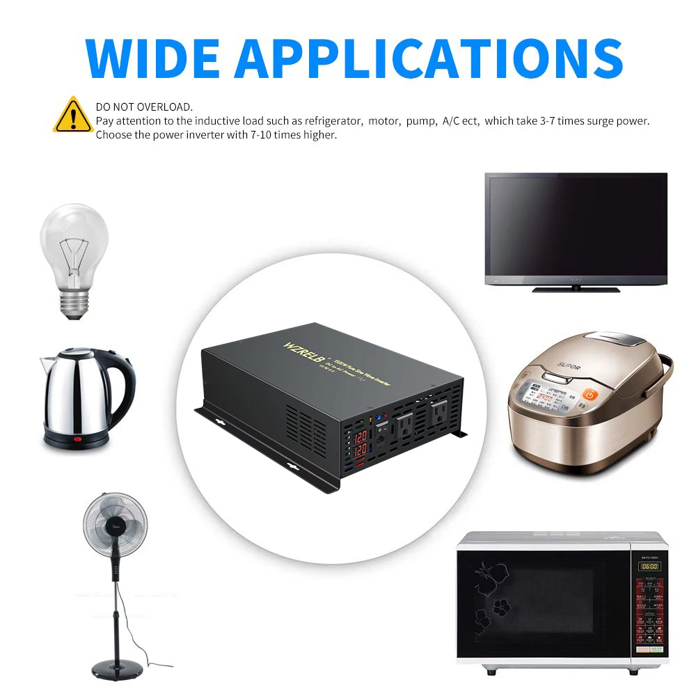 Wired Control Pure Sine Wave Inverter 1500W Solar Panel Power Battery 12V/24V/48V/72V/96V DC to AC 110V/120V/220V/240V Converter
Wired Control Pure Sine Wave Inverter 1500W Solar Panel Power Battery 12V/24V/48V/72V/96V DC to AC 110V/120V/220V/240V Converter