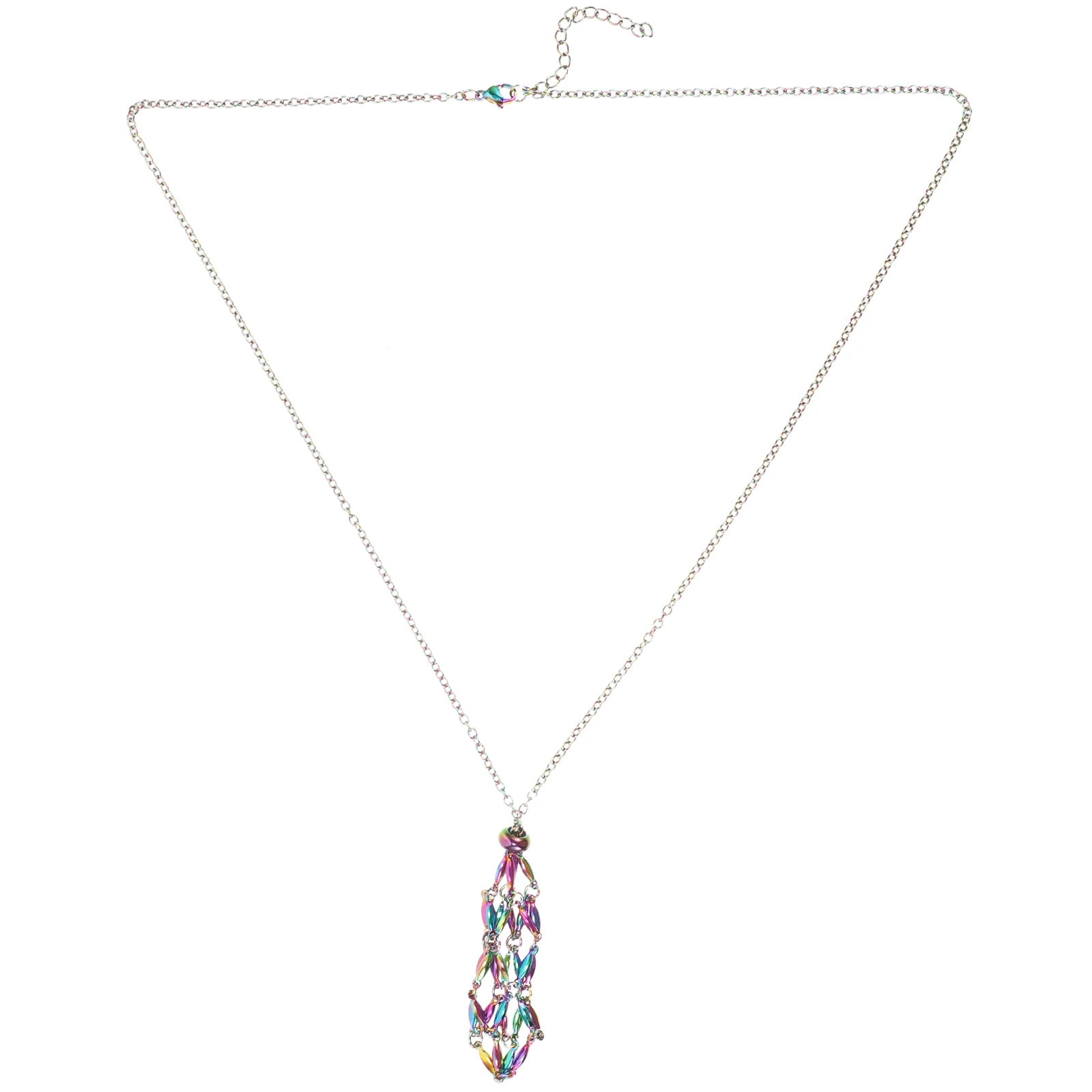 Color Block Crystal Holder For Stones Steel Crystal Necklace Cage Adjustable Mesh Pendant Chain Stone Holder Necklace
Color Block Crystal Holder For Stones Steel Crystal Necklace Cage Adjustable Mesh Pendant Chain Stone Holder Necklace