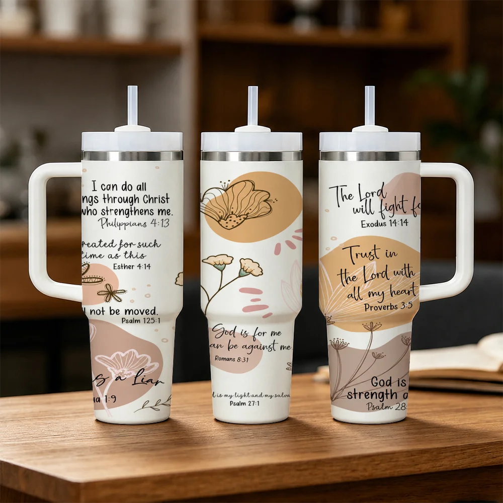 Boho Bible Verse Vacuum Flasks 40oz Stainless Steel Insulated Tumbler With Handle & Straw Leakproof Travel Mug
Boho Bible Verse Vacuum Flasks 40oz Stainless Steel Insulated Tumbler With Handle & Straw Leakproof Travel Mug