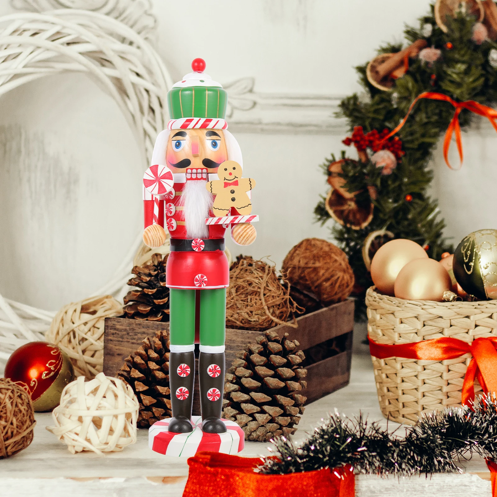 Handcrafted Wooden Nutcracker Decoration Christmas Figurine Wood Nutcracker Statue Desktop Ornament Holiday Xmas Tabletop Craft
Handcrafted Wooden Nutcracker Decoration Christmas Figurine Wood Nutcracker Statue Desktop Ornament Holiday Xmas Tabletop Craft