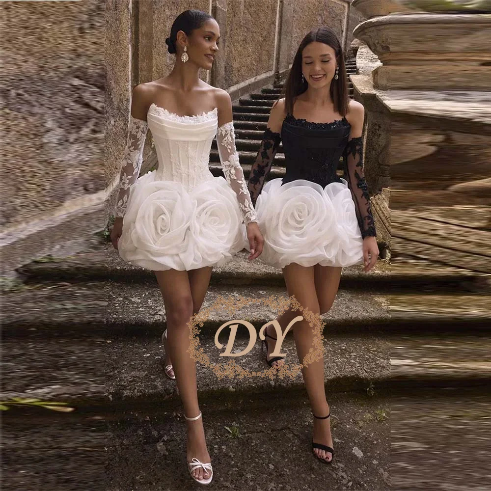 DY Modern ulti-layered Short A-Line Wedding Dresses Strapless Tulle Mini Bridal Gown Customized Lace-up Back Robe De Mariag
DY Modern ulti-layered Short A-Line Wedding Dresses Strapless Tulle Mini Bridal Gown Customized Lace-up Back Robe De Mariag