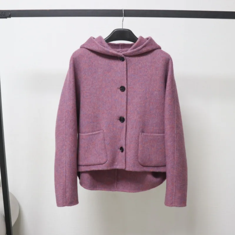 Women's Autumn Winter Thick Warm Wool Hooded Long Sleeve Loose Coat Lady Streetwear Single Breasted Loose Wool Outwear
Women's Autumn Winter Thick Warm Wool Hooded Long Sleeve Loose Coat Lady Streetwear Single Breasted Loose Wool Outwear