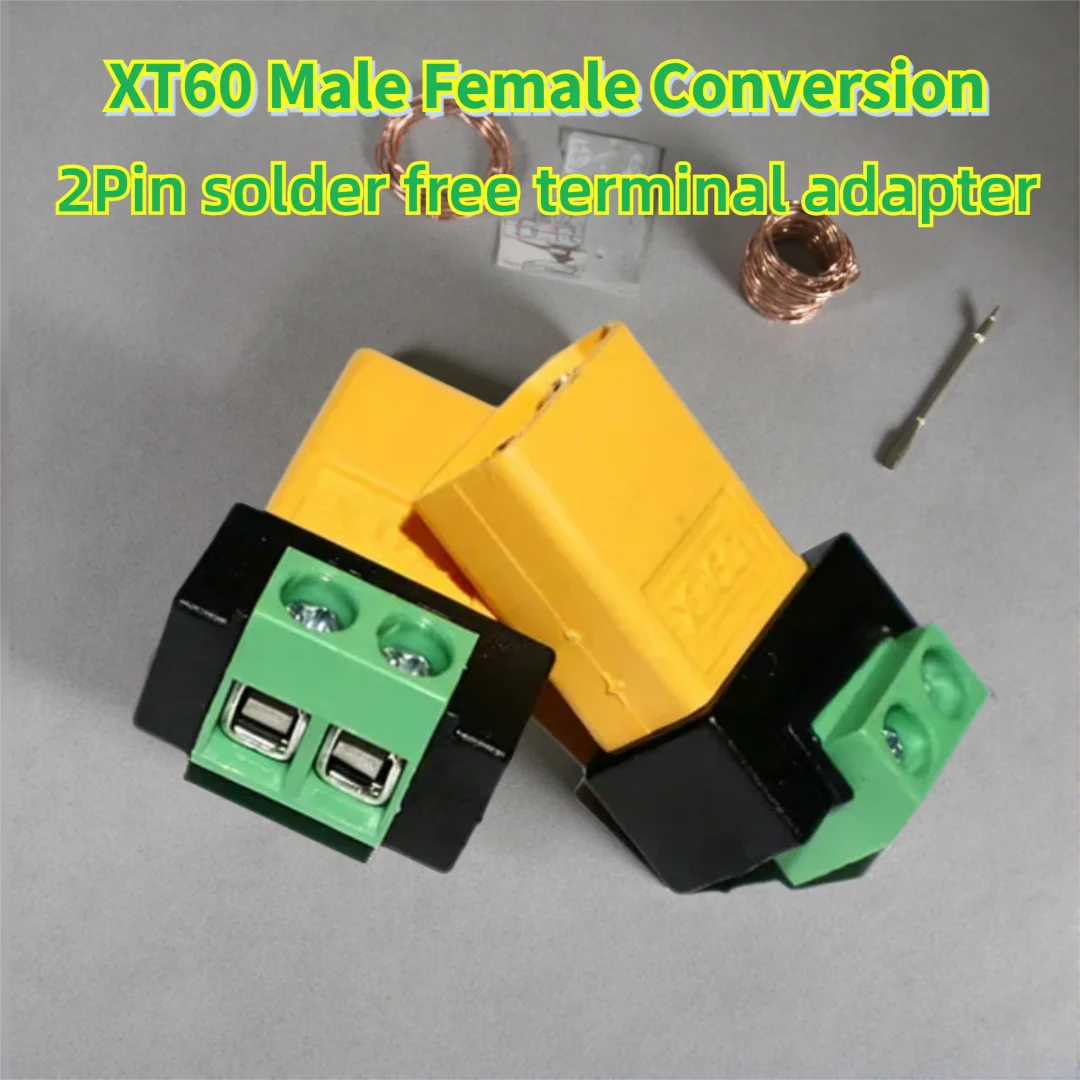 XT60 male and female to 2Pin green solder free terminal adapter for drones, model aircraft, and balanced charging plugs
XT60 male and female to 2Pin green solder free terminal adapter for drones, model aircraft, and balanced charging plugs