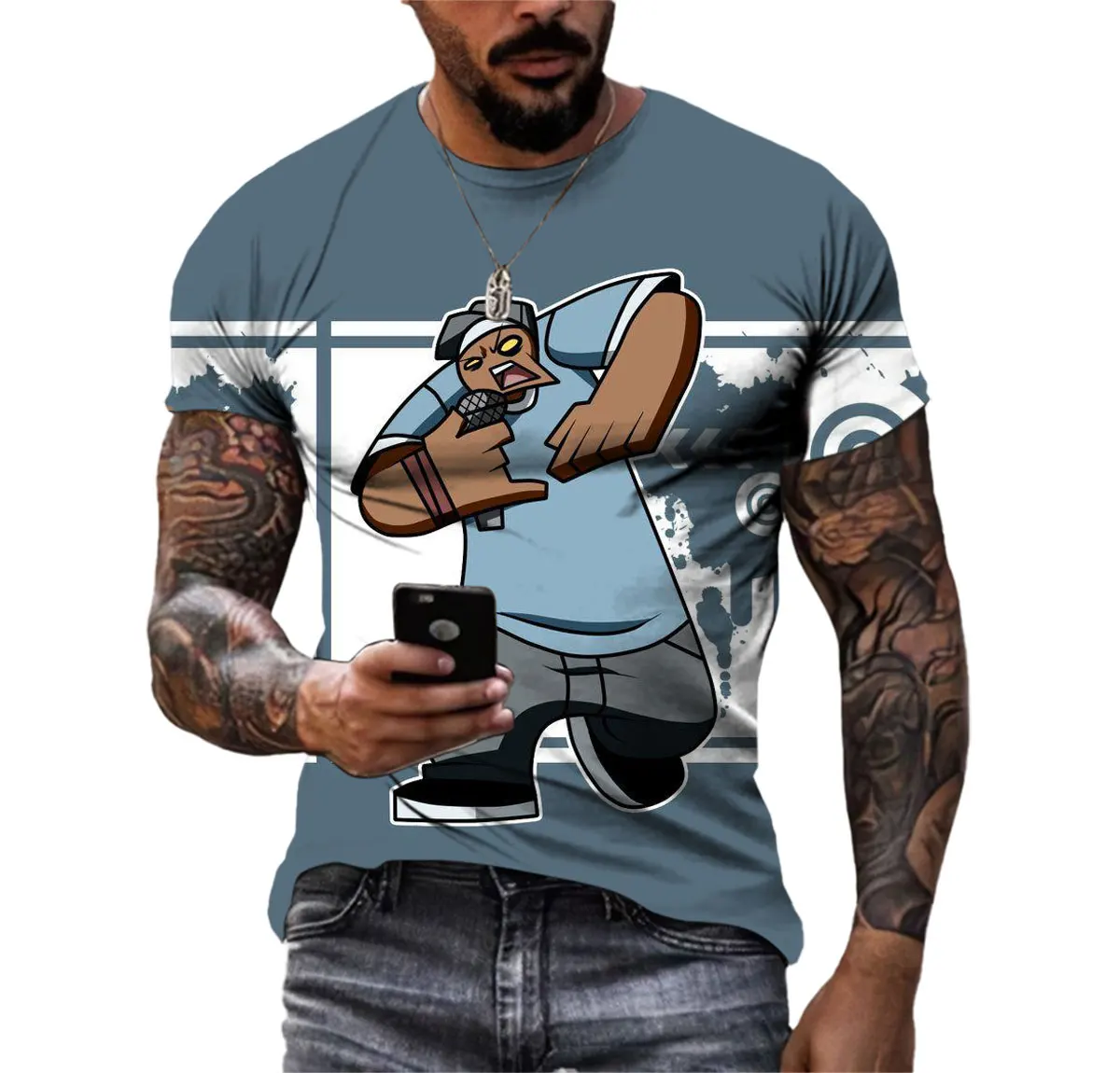 Hip Hop Funny Dj Summer Men'S Short Sleeve 3d Print Fashion Trend Nightclub Party O Collar Large Size Loose Personality T-Shirt
Hip Hop Funny Dj Summer Men'S Short Sleeve 3d Print Fashion Trend Nightclub Party O Collar Large Size Loose Personality T-Shirt