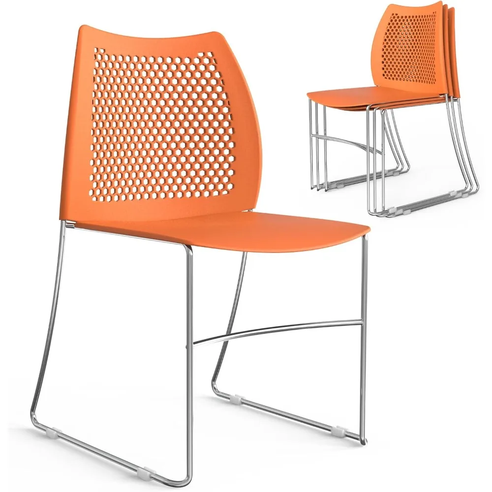 Stackable Office Chairs with Metal Sled Base, Ergonomic Plastic Seat & Holes Back, Stacking Chairs for Waiting Room Break Room
Stackable Office Chairs with Metal Sled Base, Ergonomic Plastic Seat & Holes Back, Stacking Chairs for Waiting Room Break Room