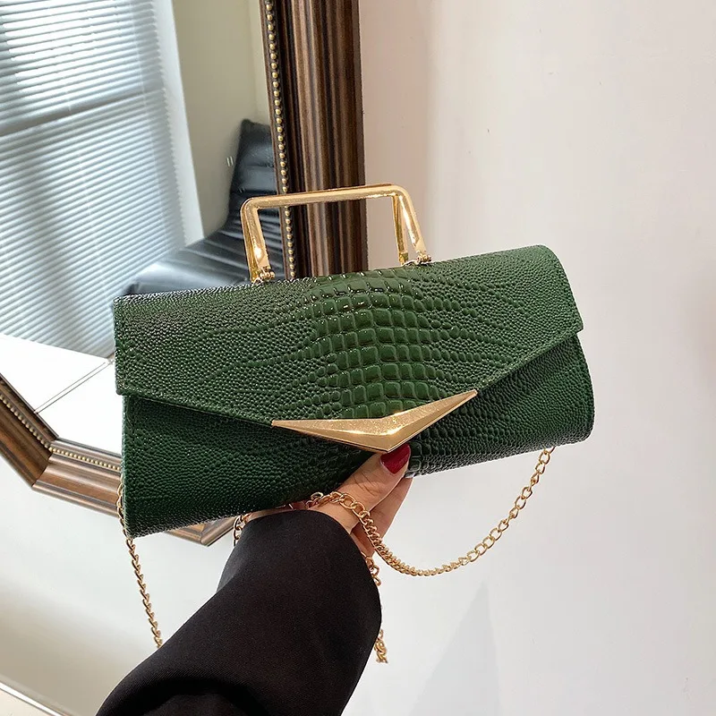 Fashion Design Chain Bag New Trendy Retro Crossbody Shoulder Bag Crocodile Pattern Portable Small Square Women's Bag
Fashion Design Chain Bag New Trendy Retro Crossbody Shoulder Bag Crocodile Pattern Portable Small Square Women's Bag