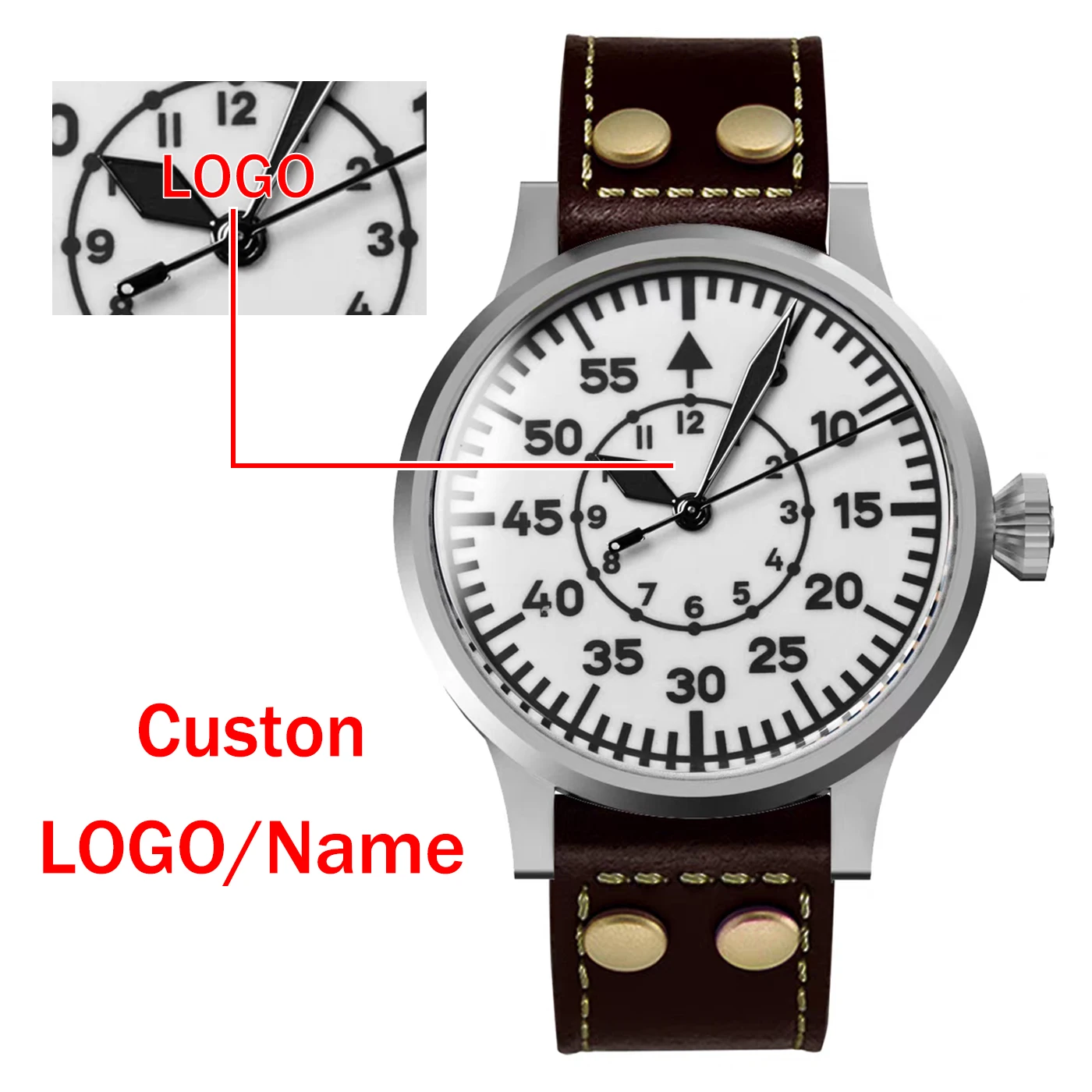 Custom Retro Pilot Watch for Man Sapphire Crystal BGW9&C3 Lume PT5000 Movement Classic Automatic Personalized Watches DIY Logo
Custom Retro Pilot Watch for Man Sapphire Crystal BGW9&C3 Lume PT5000 Movement Classic Automatic Personalized Watches DIY Logo