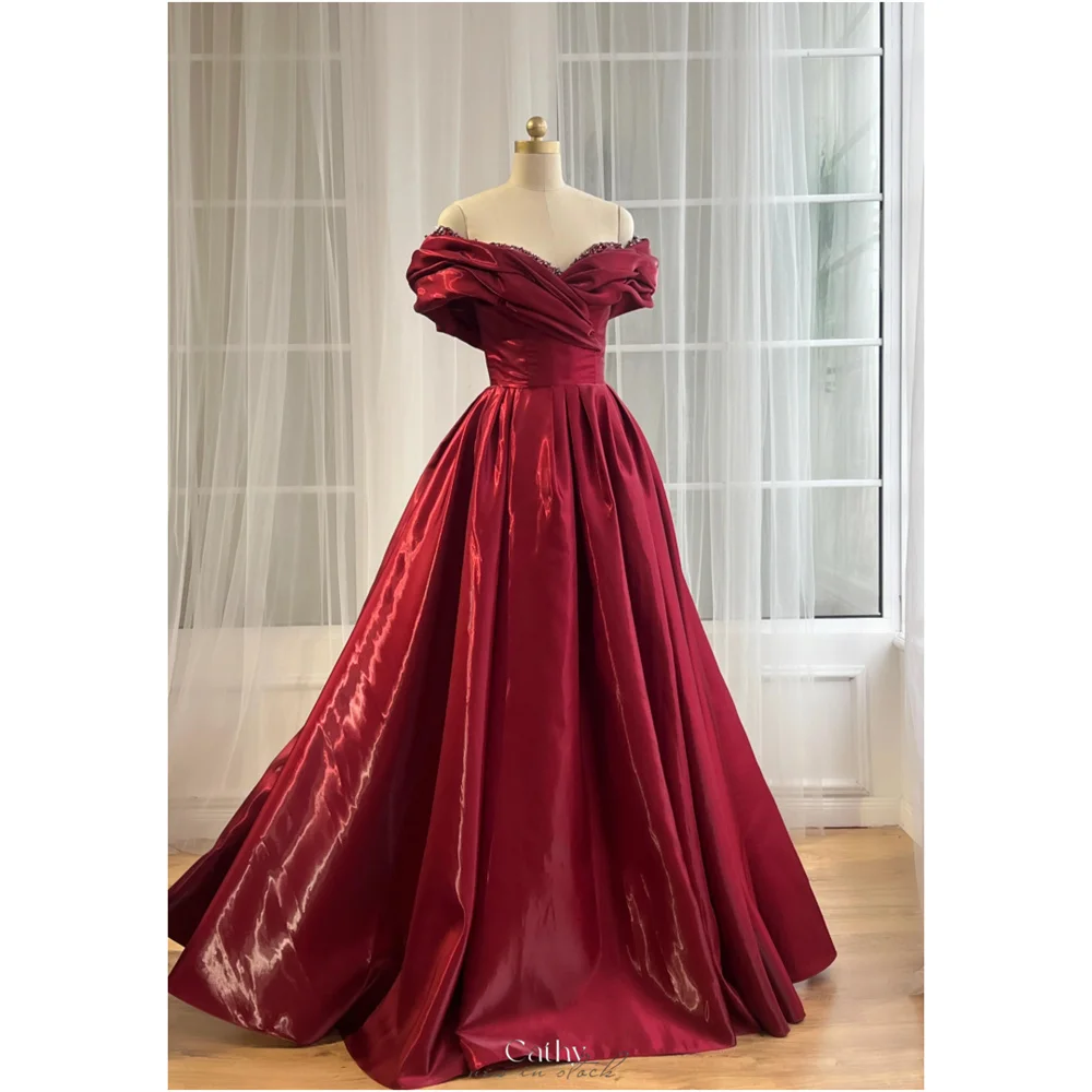 Cathy индивидуальное бордовое платье трапециевидной формы с открытыми плечами для выпускного вечера, плиссированное платье на молнии сзади, платья de noiva длиной до пола, торжественное вечернее платье 2025
Cathy индивидуальное бордовое платье трапециевидной формы с открытыми плечами для выпускного вечера, плиссированное платье на молнии сзади, платья de noiva длиной до пола, торжественное вечернее платье 2025