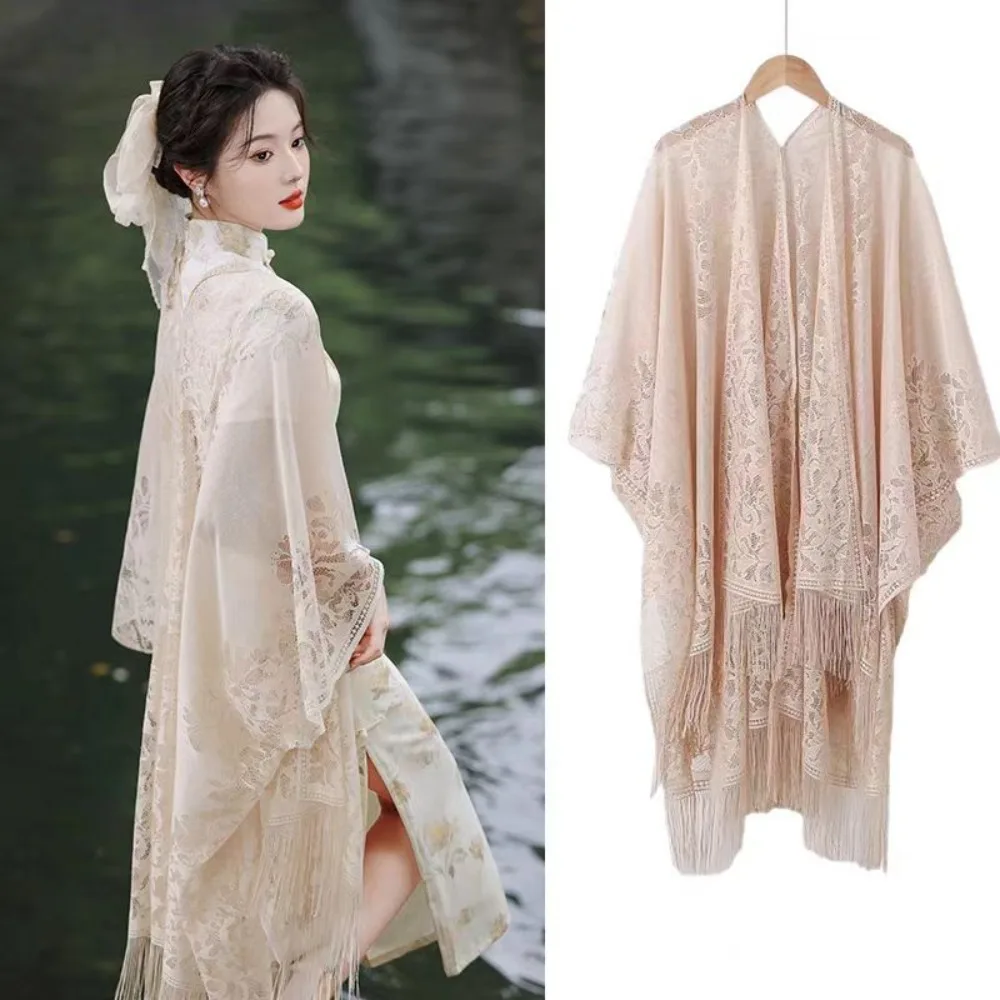 Cheongsam Cardigan Jacket Cloak Clothes Vintage Capes Ponchos Women Clothing Ethnic Style Bohemian Beach Summer Travel
Cheongsam Cardigan Jacket Cloak Clothes Vintage Capes Ponchos Women Clothing Ethnic Style Bohemian Beach Summer Travel