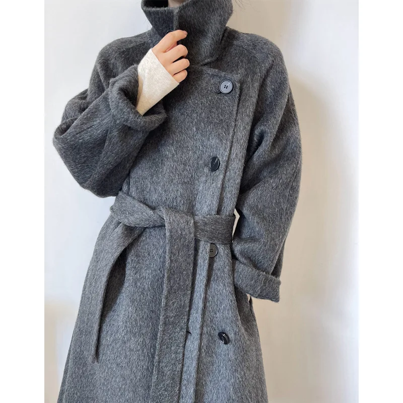 2025 Fall Double Faced Wool Coat Women Stand Collar Double Breasted Mid Long Trench Coat
2025 Fall Double Faced Wool Coat Women Stand Collar Double Breasted Mid Long Trench Coat
