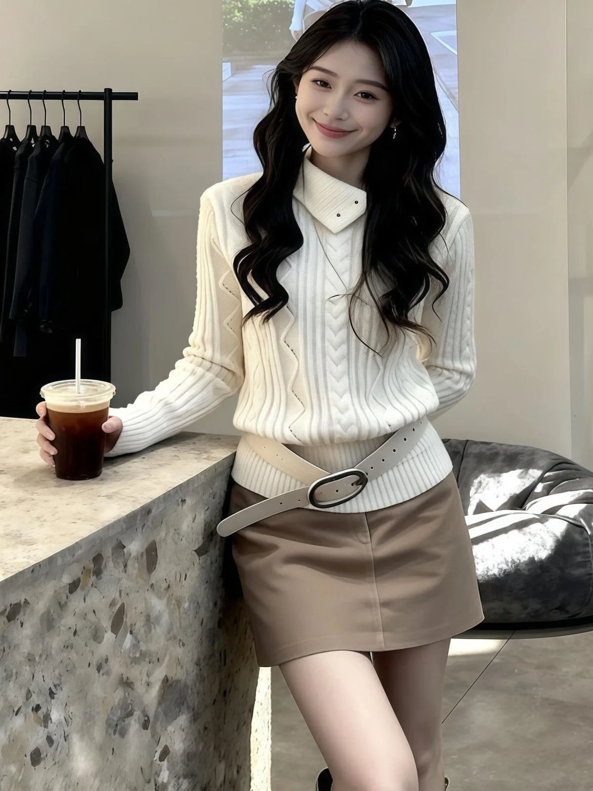 Женский белый вязаный свитер с воротником-стойкой, модная осенне-зимняя новинка, удобный, теплый, стандартный крой
Женский белый вязаный свитер с воротником-стойкой, модная осенне-зимняя новинка, удобный, теплый, стандартный крой