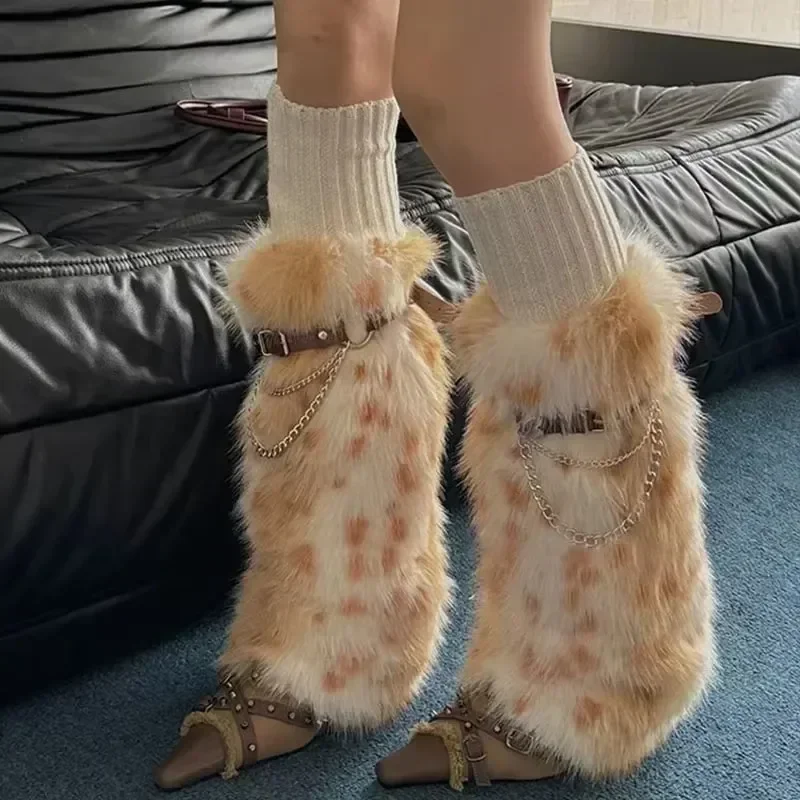 1Pair Women Leopard Plush Fur Leg Warmers Punk Winter Socks Thickened Imitation Leggings Boots Cover Lolita Party Accessories
1Pair Women Leopard Plush Fur Leg Warmers Punk Winter Socks Thickened Imitation Leggings Boots Cover Lolita Party Accessories