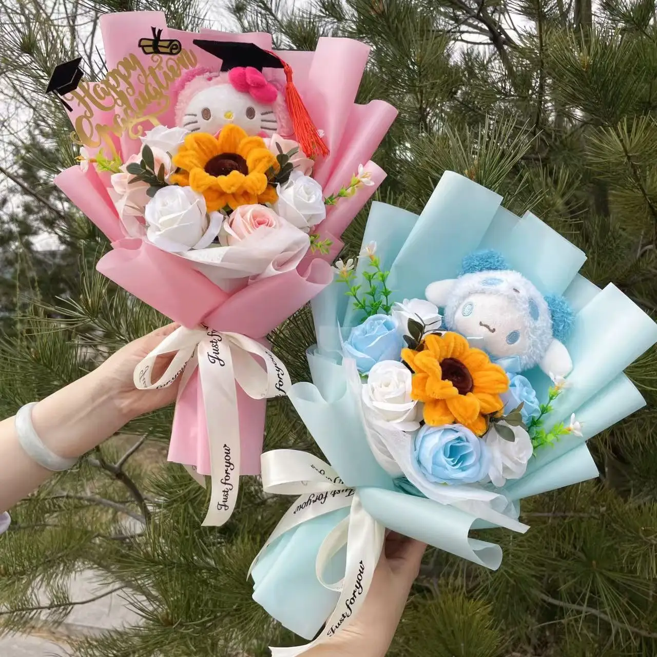 Мультяшная плюшевая кукла My Melody Kuromi Cinnamoroll Kt с кошкой, букет цветов на День святого Валентина, Рождество, выпускной, подарок на день рождения
Мультяшная плюшевая кукла My Melody Kuromi Cinnamoroll Kt с кошкой, букет цветов на День святого Валентина, Рождество, выпускной, подарок на день рождения