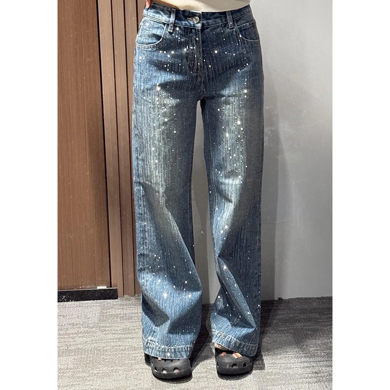 PBAP прямые джинсы со стразами и высокой талией, женские блестящие синие усы, свободные широкие старые джинсовые брюки, повседневная винтажная одежда
PBAP прямые джинсы со стразами и высокой талией, женские блестящие синие усы, свободные широкие старые джинсовые брюки, повседневная винтажная одежда